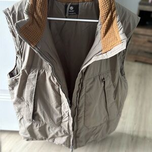 Tan Quilted Collar Vest